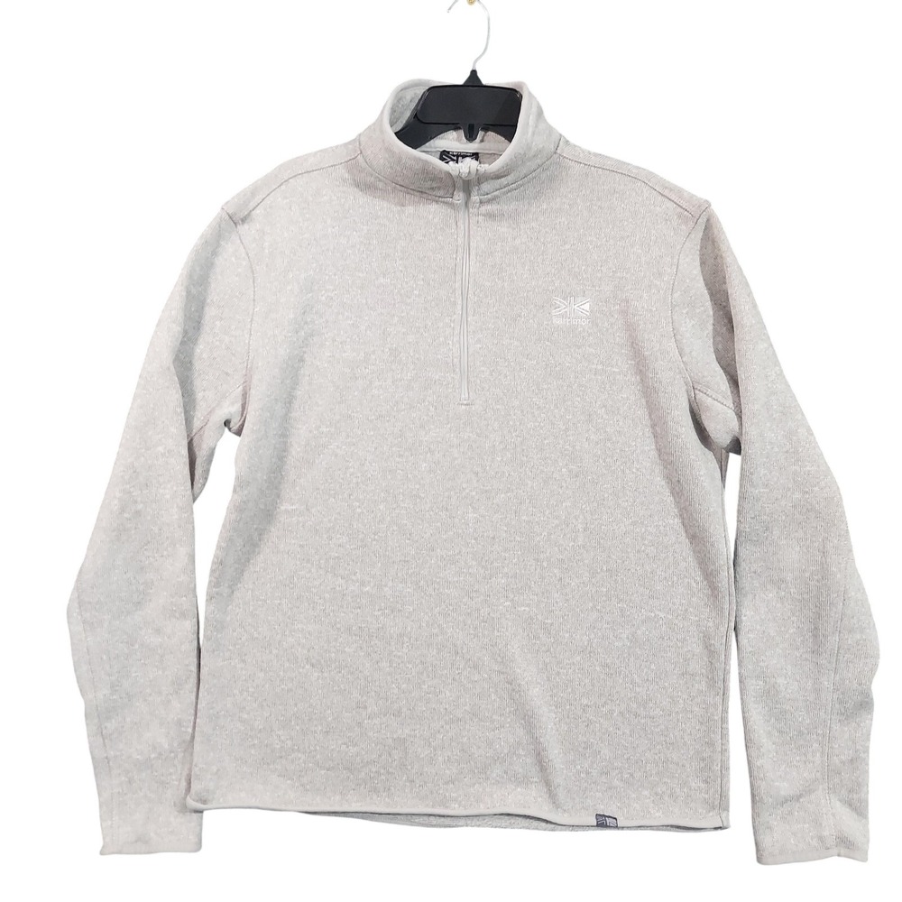 Karrimor Pullover Mens Large Gray Half Zip Sweater Outdoor Hiking Fleece Jacket